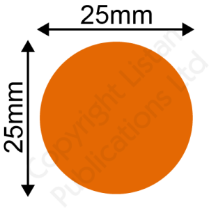 O25 Coloured Paper Seal 25mm Diameter Orange