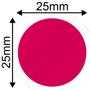 R25 Coloured Paper Seal 25mm Diameter Red